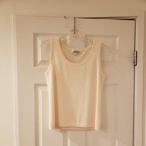 St John Knit Cream Cami Tank Size P